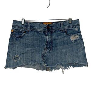Y2K Vintage Hollister Womens Distressed Denim Mini Skirt Size 7